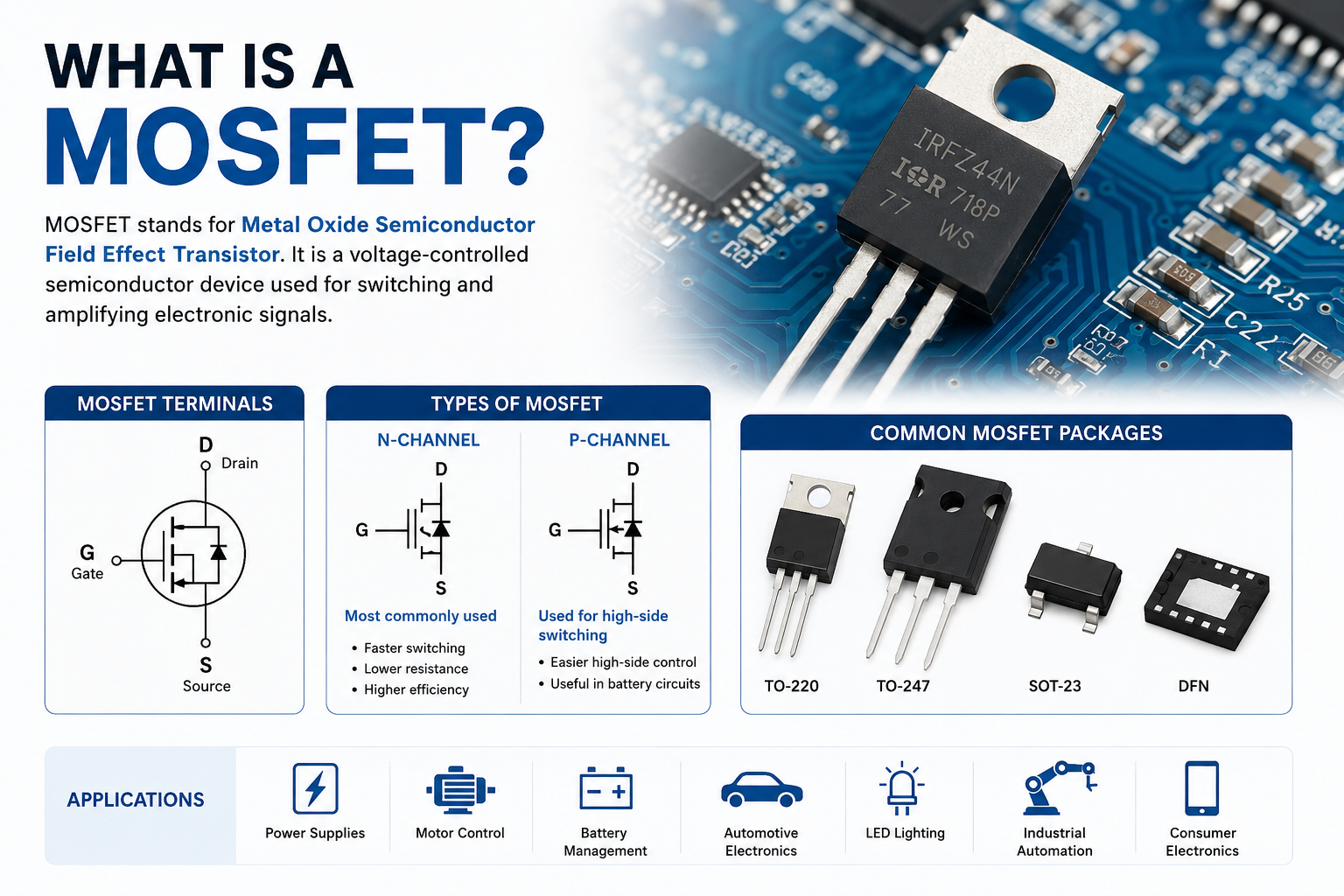 What is a MOSFET? Complete Beginner’s Guide to MOSFETs in Electronics